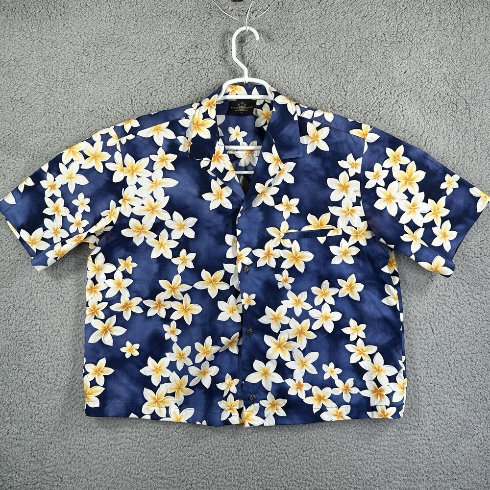 Royal Creations Hawaiian Shirt Womens L Floral Cotton Made in Hawaii Beach Aloha